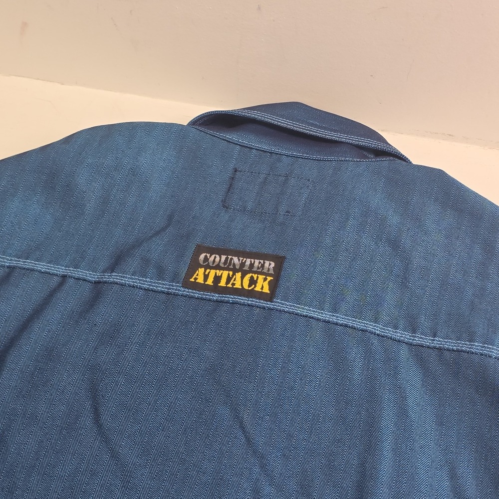 Vintage Counter Attack Denim‎ Jacket Metallic Blue Streetwear Men's XL Rare EUC - Picture 13 of 16
